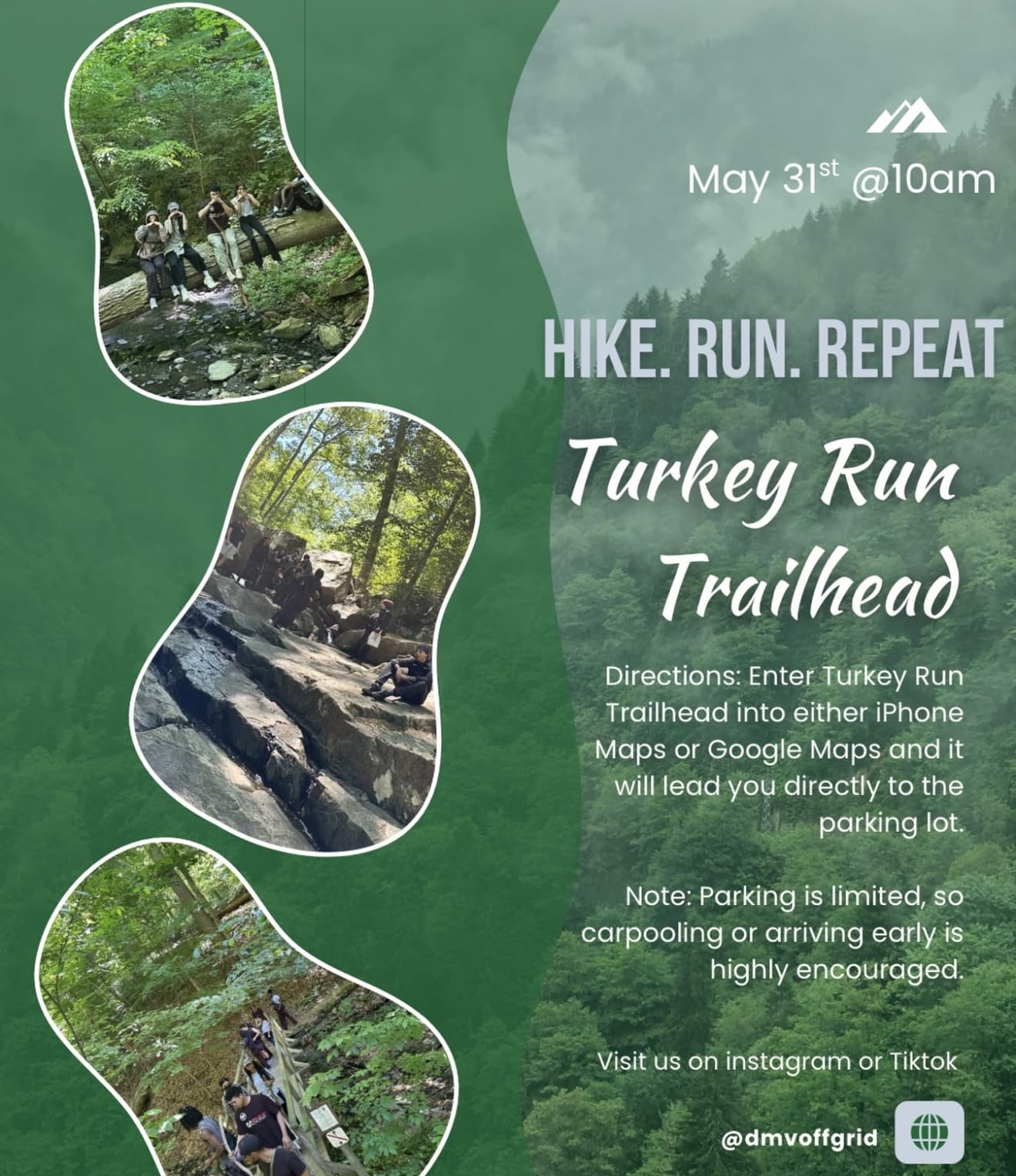 Turkey Run Trailhead event flyer